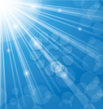 Illustration abstract blue background with  lens flare- vector