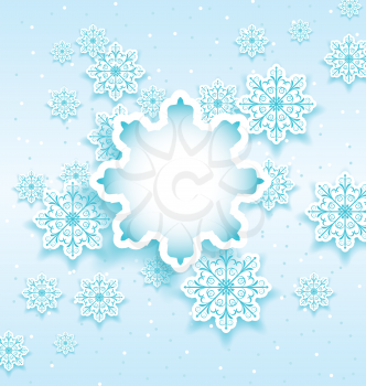 Illustration Christmas bubble with set snowflakes - vector