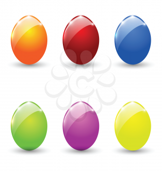 Illustration Easter set colorful eggs isolated - vector