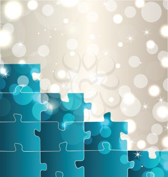 Illustration abstract background with set puzzle pieces - vector