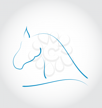 Illustration sign horse isolated on white background - vector