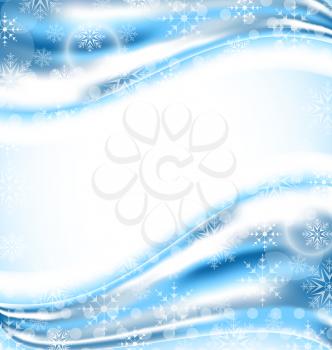 Illustration cute winter wallpaper with snowflakes - vector