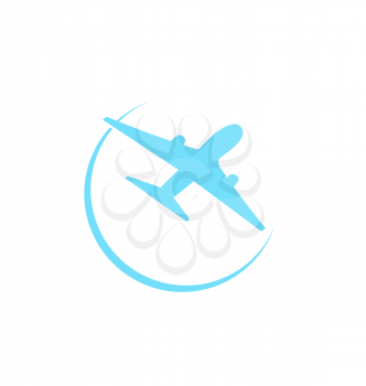 Illustration airplane symbol isolated on white background - vector