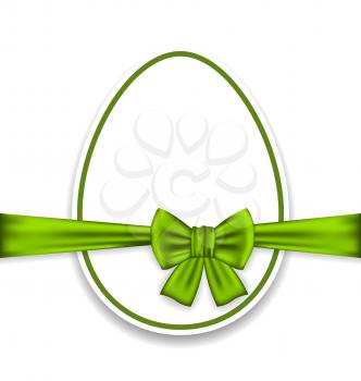 Illustration Easter celebration egg wrapping green bow - vector
