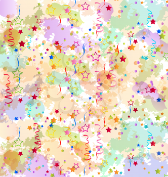 Illustration confetti holiday background, grunge colorful backdrop - vector