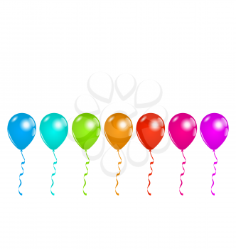 Illustration set colorful balloons isolated on white background (3) - vector