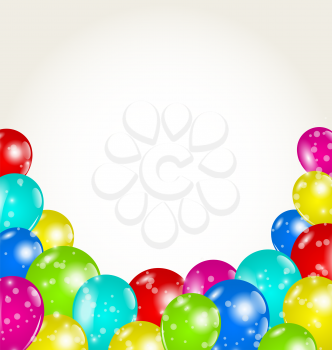 Illustration set colorful balloons for happy birthday - vector