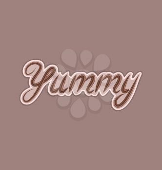 Illustration calligraphic title made of chocolate, design element - vector