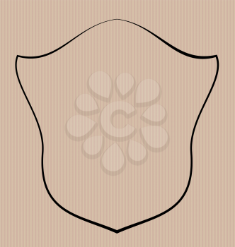 Heraldic shield border shape label hand draw - vector