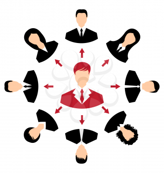 Illustration concept of leadership, community business people - vector