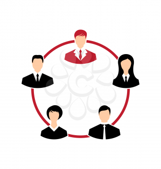 Illustration concept of leadership, community business people - vector