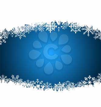 Illustration New Year background made in snowflakes, copy space for your text - vector