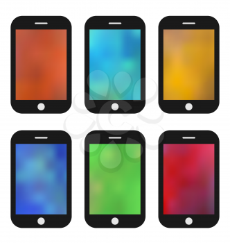 Illustrations set of colorful wallpaper for mobile phones. Blurred Backgrounds - vector