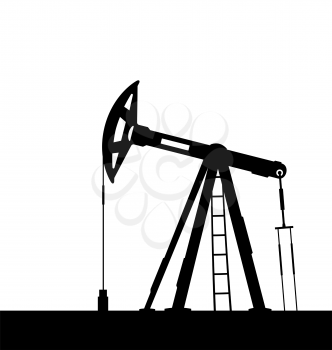 Illustration oil pump jack for petroleum isolated on white background - vector
