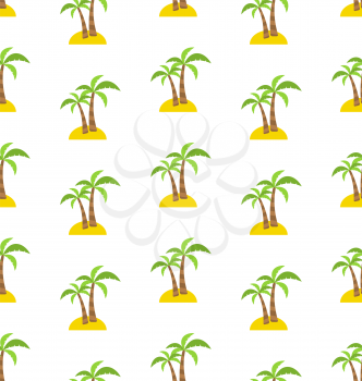 Abstract Seamless Pattern with Tropical Palm Trees. Summer Background. Endless Print Texture. Fabric Design. Wallpaper - Vector