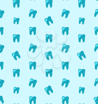 Illustration Seamless Texture with Tooth, Health Care Background - Vector