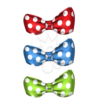 Illustration Set of Colorful Bows Isolated on White Background - Vector