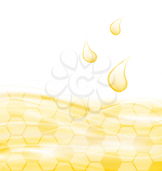 Illustration Abstract Background with Sweet Honey Drips - Vector