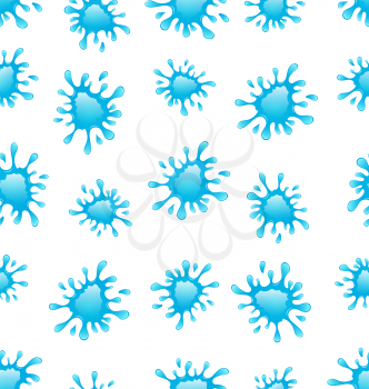 Illustration Seamless Background with Water Splashes - Vector