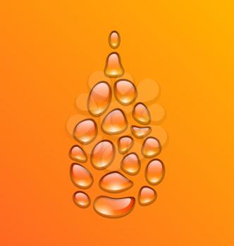 Illustration Water Drop Made From Drops on Blue Background - Vector
