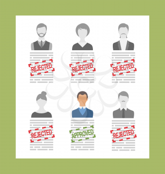 Illustration Human Resource and Resume, Flat Simple Icons - Vector