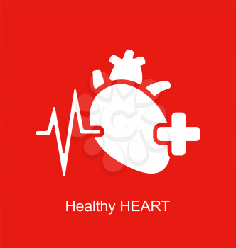 Illustration Medical Logo of Healthy Heart - Vector