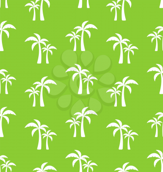 Seamless Pattern with Tropical Palm Trees. Summer Wallpaper - Vector