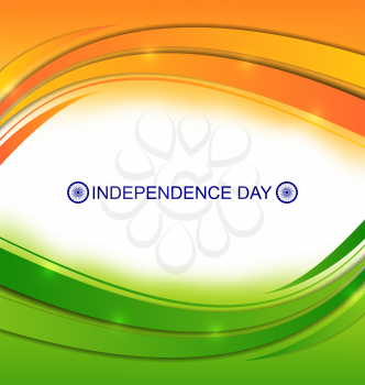 Illustration Colorful Wavy Background for Indian Independence Day - Vector