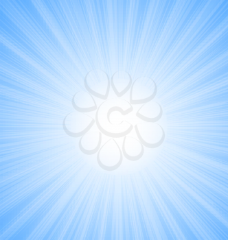 Illustration Abstract Blue Sky Background Sun Rays shine vibrant - vector