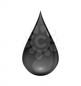 Illustration Black Oil Drop of Petroleum Isolated on White Background - Vector
