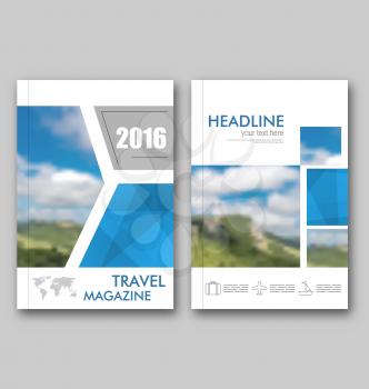 Abstract Brochure Template of Travel Magazine, Cover Design Annual Report - Vector