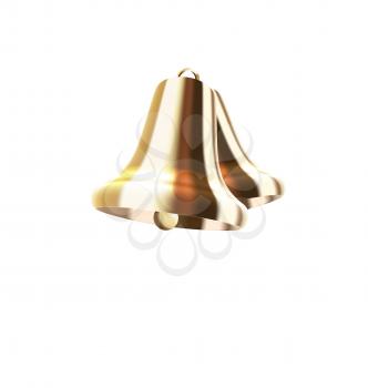 Illustration Realistic Golden Bells Isolated on White Background - Vector