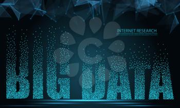 Text Big Data, Concept Design of Signal Emitting in Space - Illustration Vector