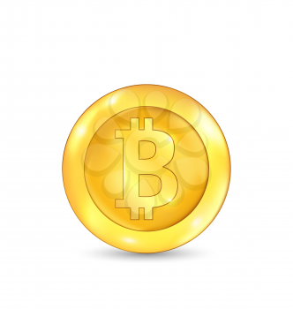 Bitcoin Icon for Internet Money. Crypto currency Symbol. Isolated on White Background - Illustration Vector