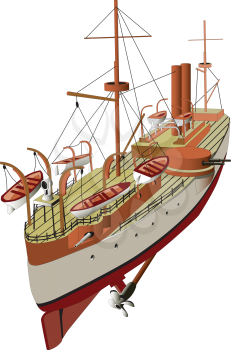 Royalty Free Clipart Image of a Warship
