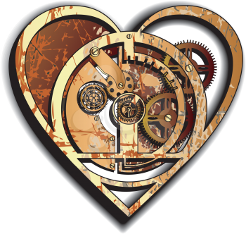 Royalty Free Clipart Image of a Mechanical Heart