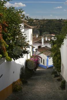 Royalty Free Photo of a Street in Obidos