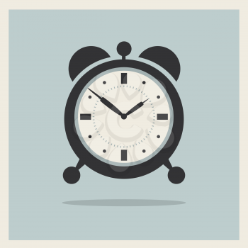 
Alarm Clock on Retro Blue Background Vector