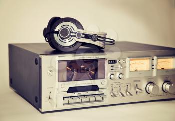 Vintage cassette stereo tape deck recorder 
