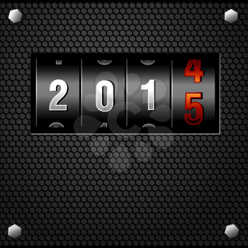 2015 New Year Analog Counter detailed vector
