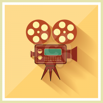 Video Movie Camera on Retro Background vector