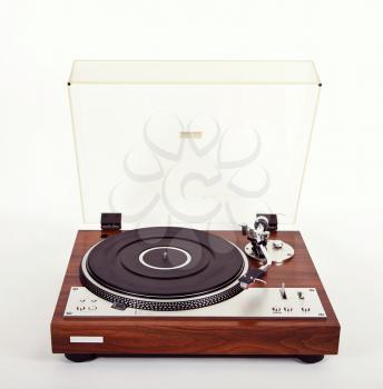 Stereo Turntable Vinyl Record Player Analog Retro Vintage Open
