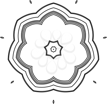 Royalty Free Clipart Image of a Black and White Flower Design