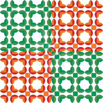 Royalty Free Clipart Image of a Green and Orange Pattern