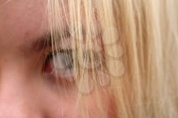 closeup of face - Beautiful young blonde female posing for camera