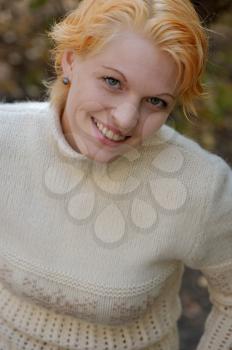 Beautiful girl in a park alone