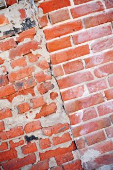 an old red brick wall background image.