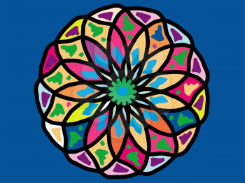 ornamental round mandala pattern in colors vector