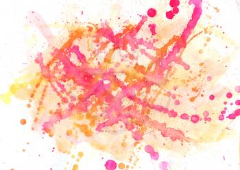 Red spots and blobs, watercolor abstract hand painted background