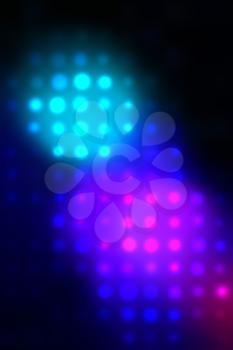 illustration of blurred neon disco light dots pattern on dark background